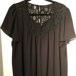 Black Flutter Top- TORRID